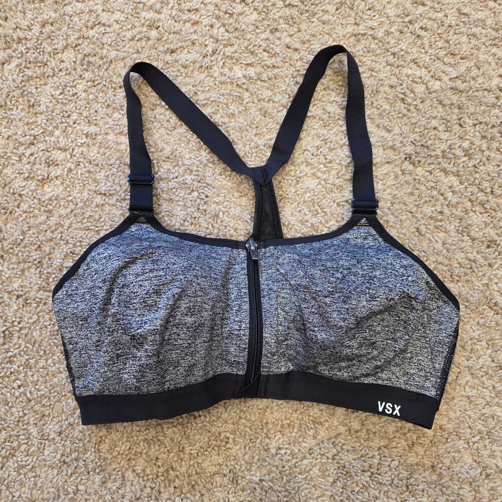 Victoria Secret VSX Sport Wireless Front Zip Sports Bra sz 34C